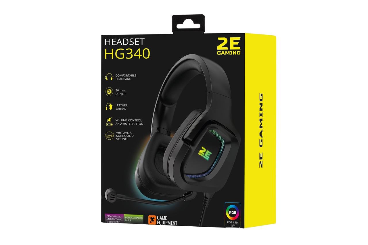 Навушники ігрові дротові 2E Gaming HG340 7.1 USB-A RGB 2 м Чорний (iz15763) - фото 10