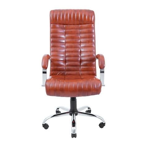 Офісне крісло керівника Provence VIP Хром M3 MultiBlock натуральна шкіра Lux Коричневий