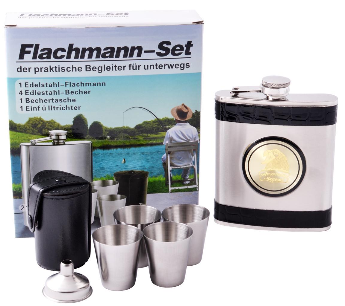 Набор фляга и 4 стопки Птичка 210 мл Нержавеющая сталь