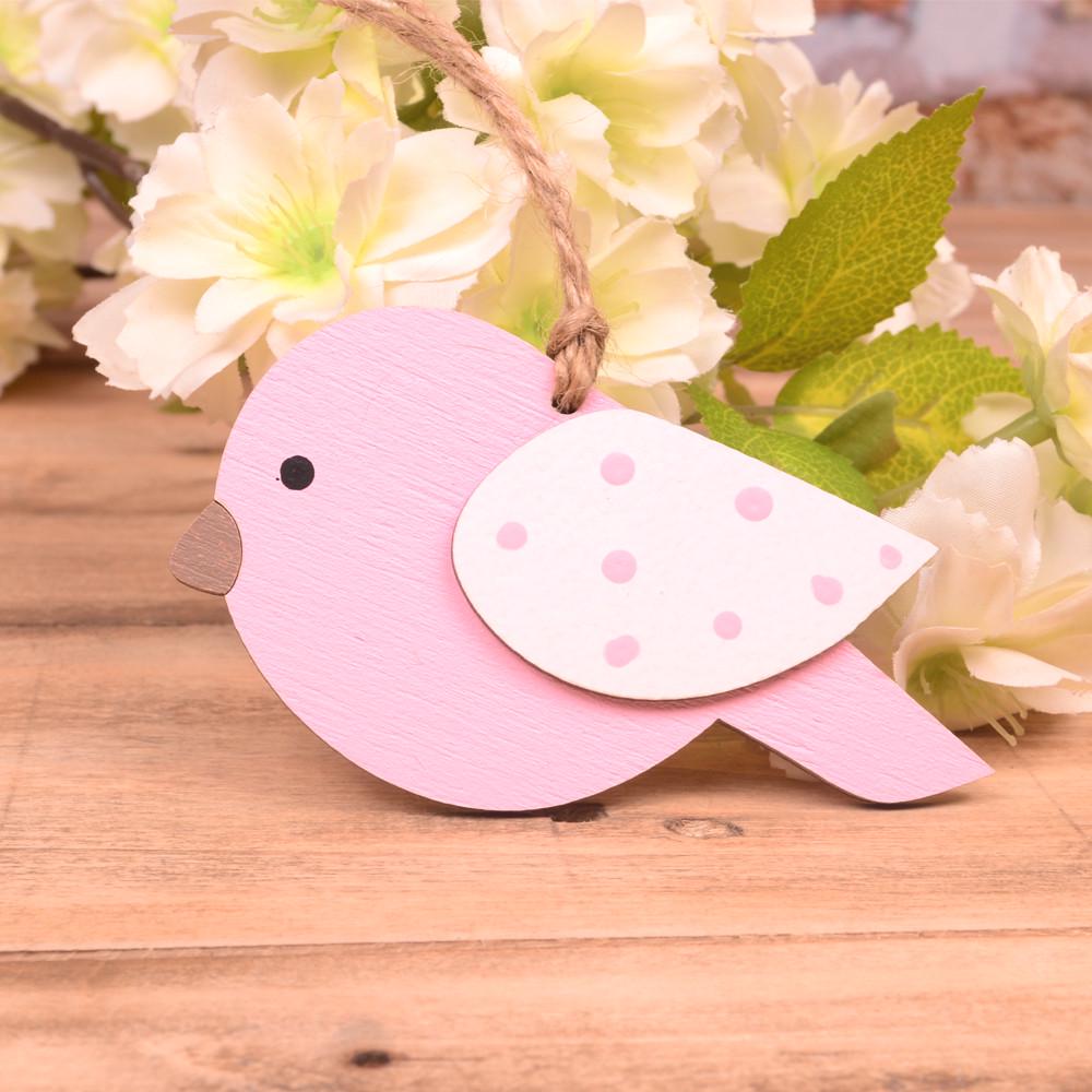 Деревянная подвеска Птичка в горошек (942-2)