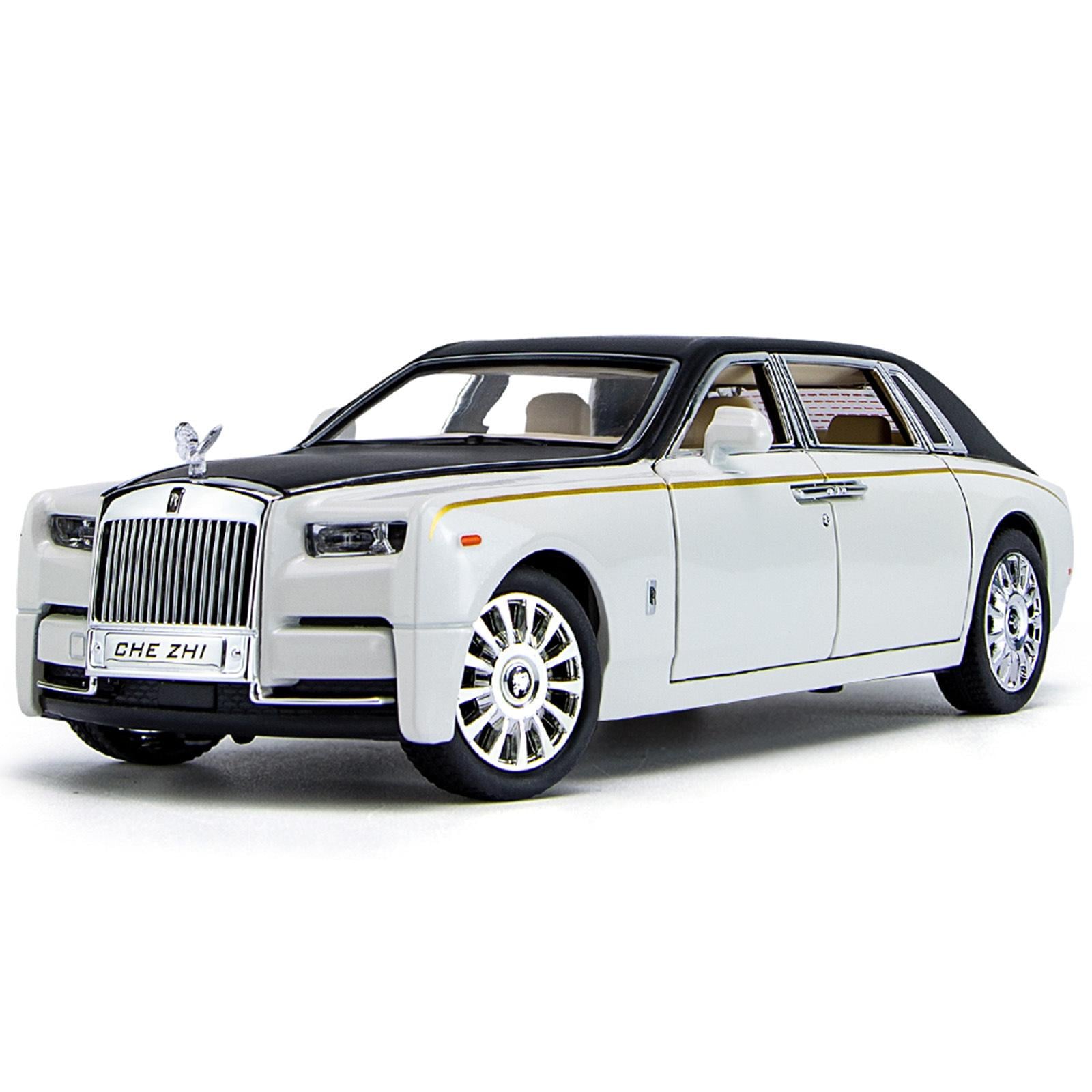 Игрушечная машина CHE ZHI Rolls-Royce Phantom с инерционным механизмом/светом и звуком 1:24 Белый (24162)