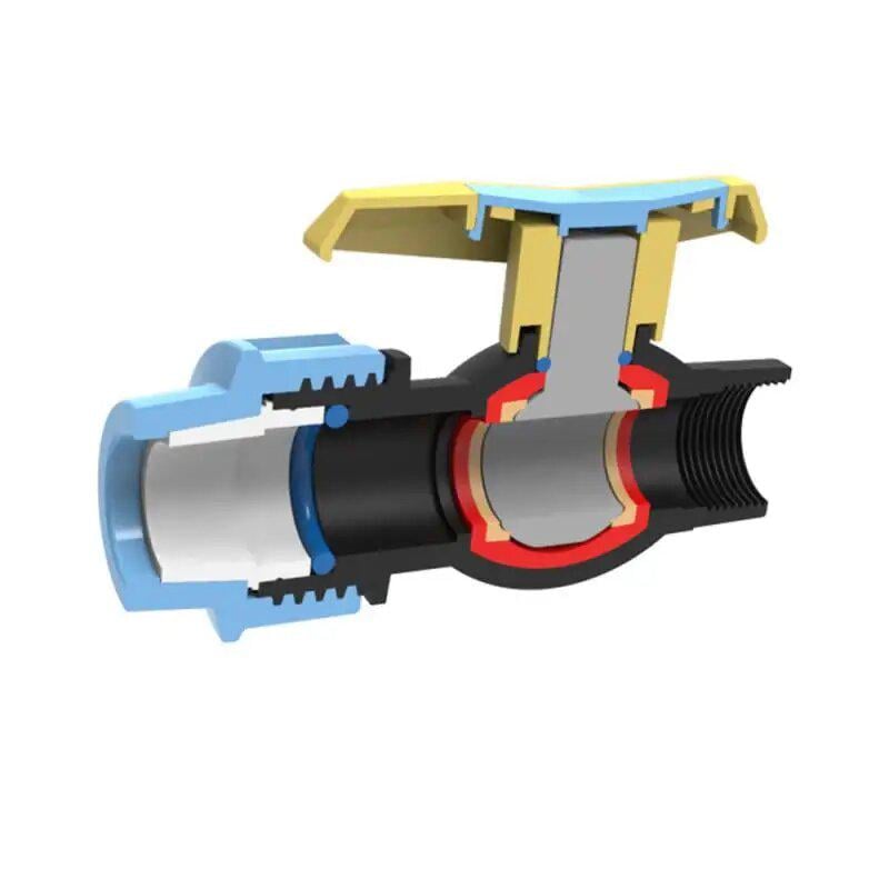 Кран кульовий SantehPlast ПЕ затиск з внутрішнім різьбленням 32х1" (PP) - фото 2 Кран кульовий SantehPlast ПЕ затиск з внутрішнім різьбленням 32х1" (PP) - фото 2