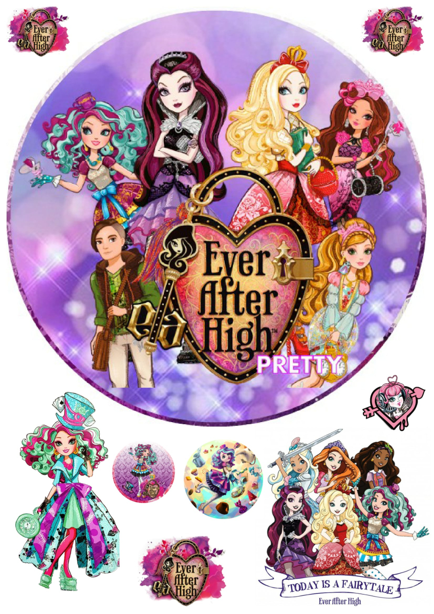 Картинка на торт вафельная Ever After High 8 (14706) Картинка на торт вафельная Ever After High 8 (14706)