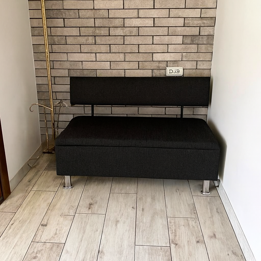 Диван в зону ожидания Сompakt жаккард 120 см Черный