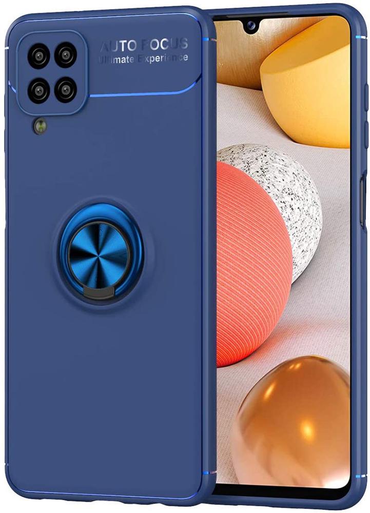 Чехол с кольцом Autofocus для Samsung Galaxy A12 Nacho A127 Blue (24264-28)