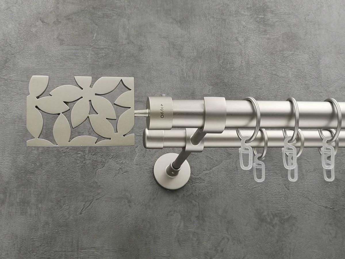 Карниз Quadrum Делия гладкая штанга двойной модерн 25/19 мм 320 см Сатин (272281711)