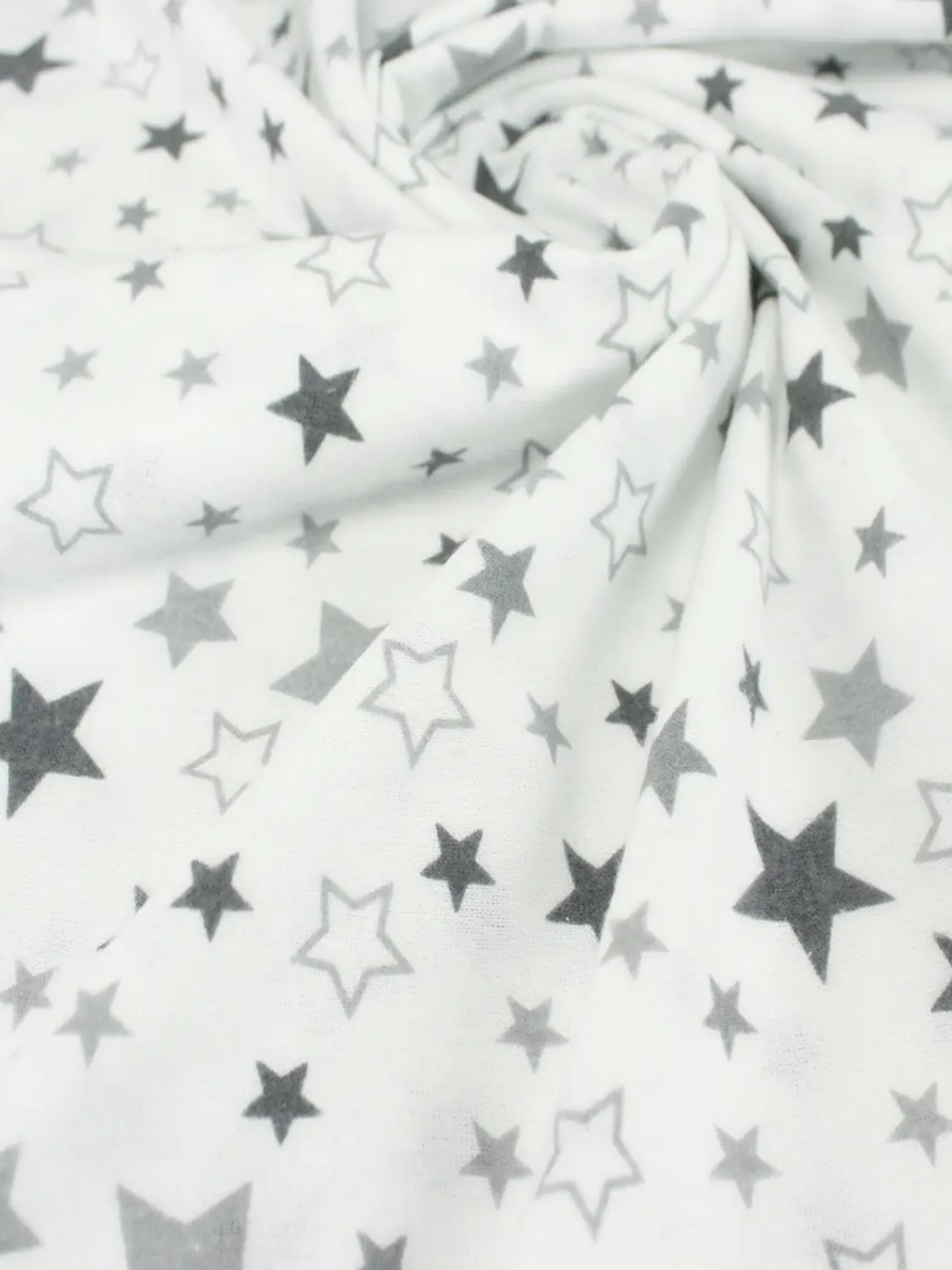 Пеленка фланелевая №41 Звездочки байка 110x90 см Серый (373-19059)