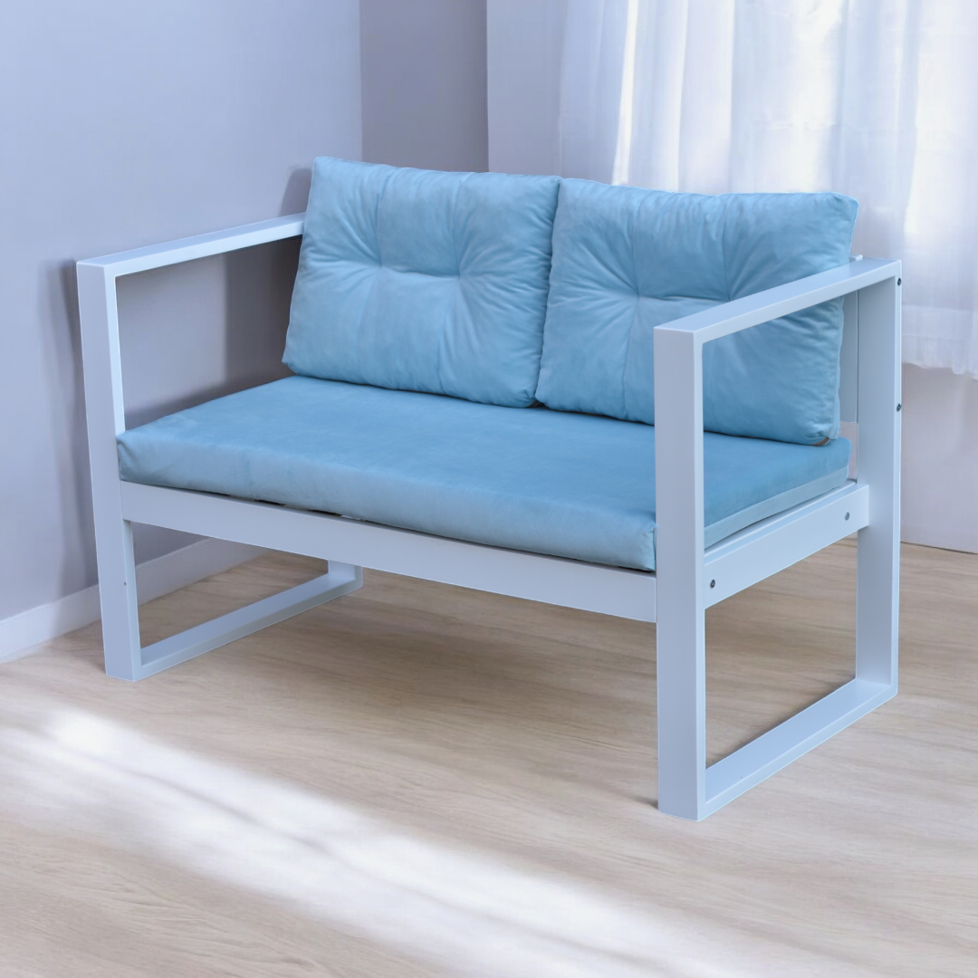 Диван WLS D11 клен в стиле лофт Бирюзовый (D-11/L/110/1/K/2/02/P) - фото 3 Диван WLS D11 клен в стиле лофт Бирюзовый (D-11/L/110/1/K/2/02/P) - фото 3