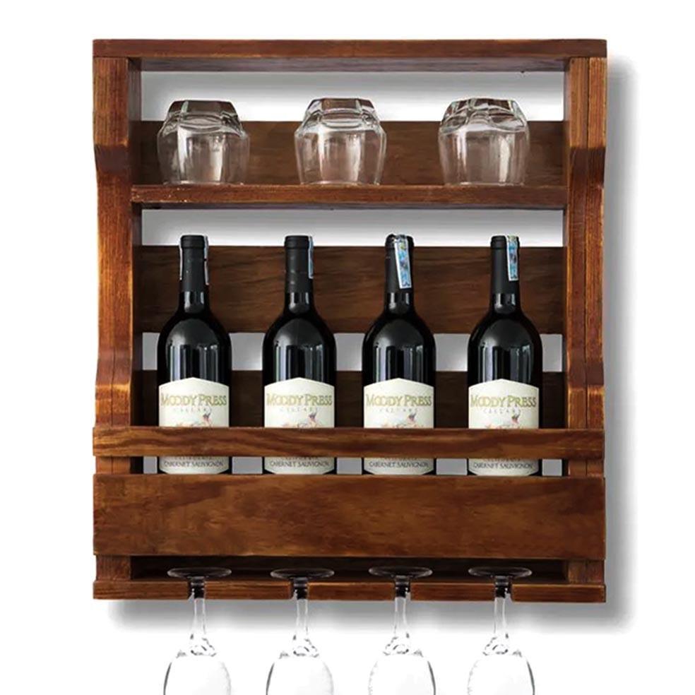 Полка для вина настенная из дерева Наеро Терракот (ПНК-011232)