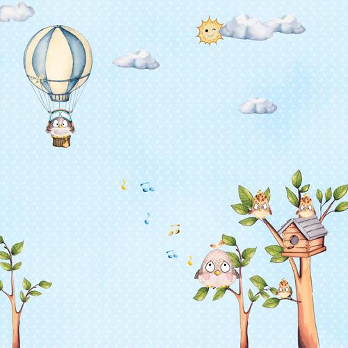 Лист бумаги для скрапбукинга Cutie sparrow boy №48-02 двусторонний 30,5х30,5 см