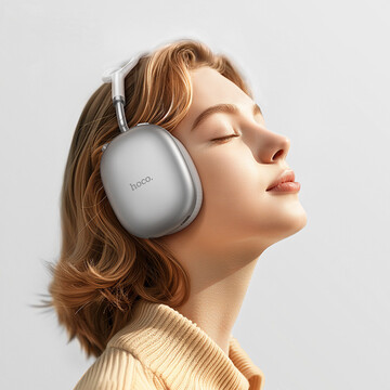 Наушники беспроводные Hoco Plus Bluetooth с микрофоном Серый (W55) - фото 3 Наушники беспроводные Hoco Plus Bluetooth с микрофоном Серый (W55) - фото 3