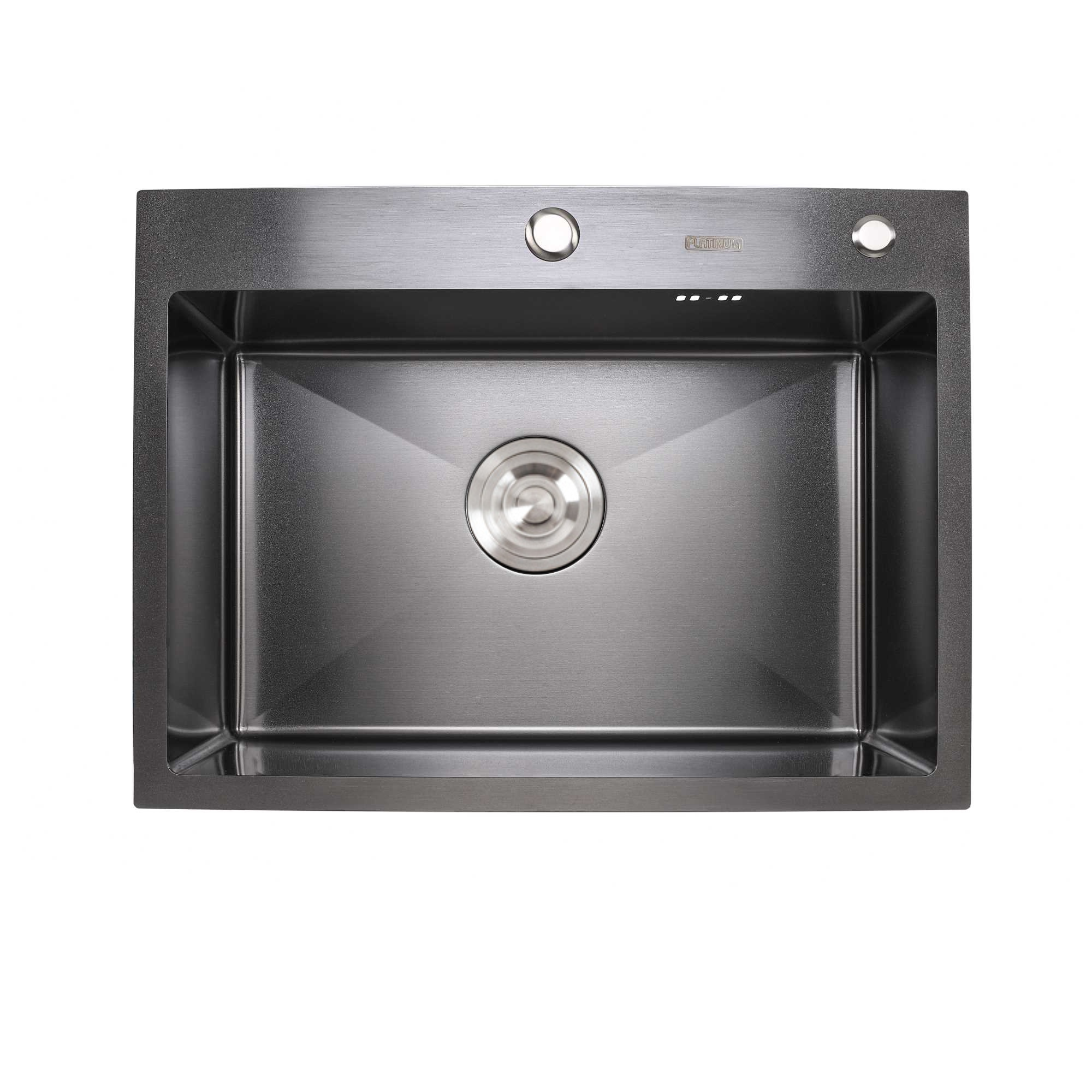 Мийка кухонна Valeso Handmade PVD 600х450х220 мм товщина 3,0/1,5 мм Чорний/дозатор в комплекті