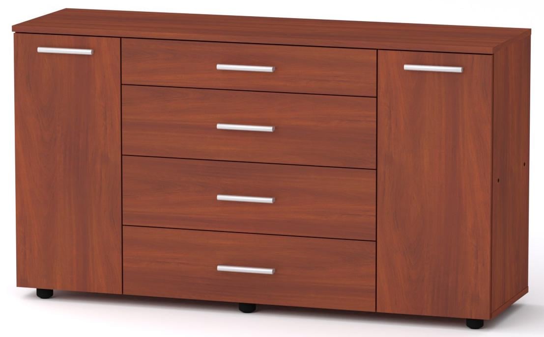 Комод Компанит 1-3-2 130х38х73 см Яблоня - фото 1 Комод Компанит 1-3-2 130х38х73 см Яблоня - фото 1