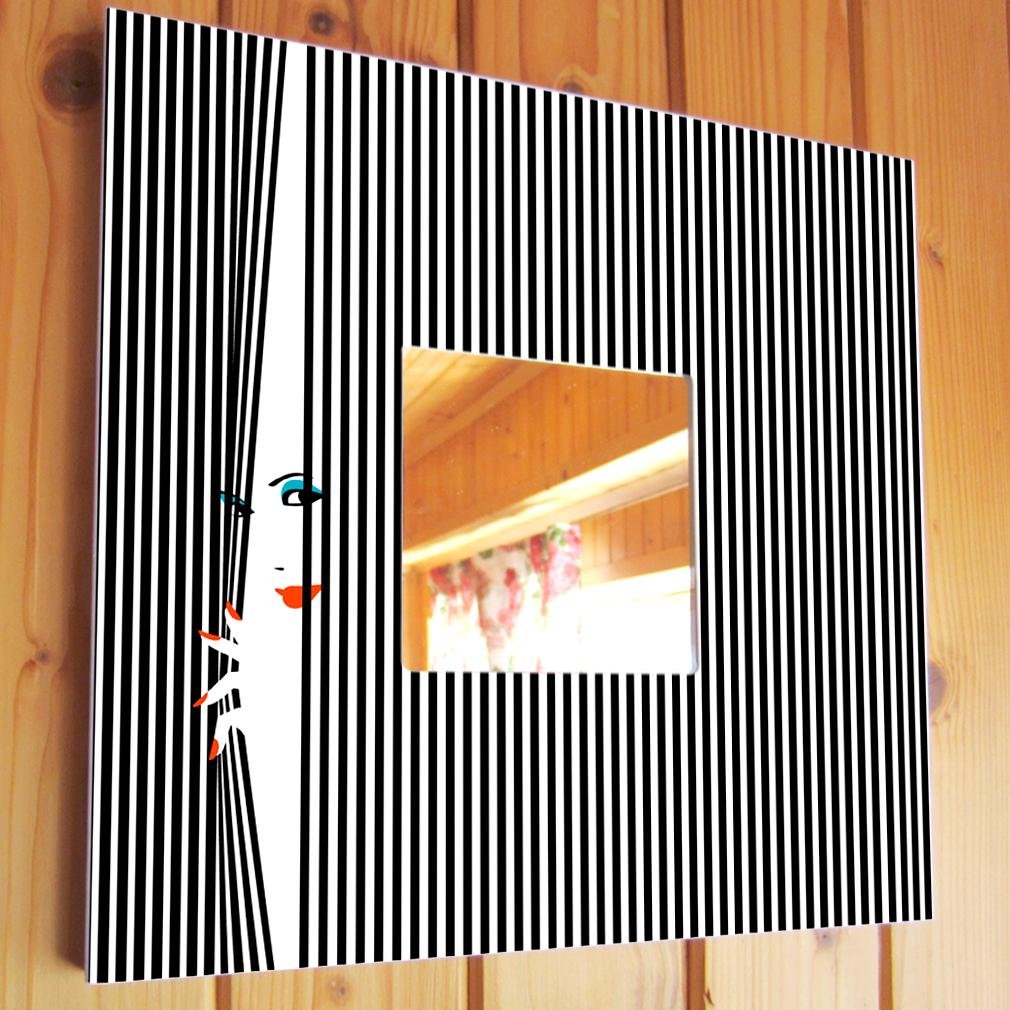 Дзеркало декоративне Жалюзі Абстракція стильна прикраса 260х260 мм (M00580)