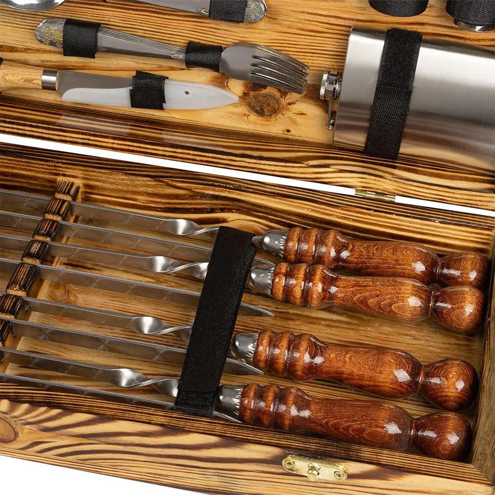 Набір шампурів Профі Люкс №1 в кейсі (10644719) - фото 5 Набір шампурів Профі Люкс №1 в кейсі (10644719) - фото 5