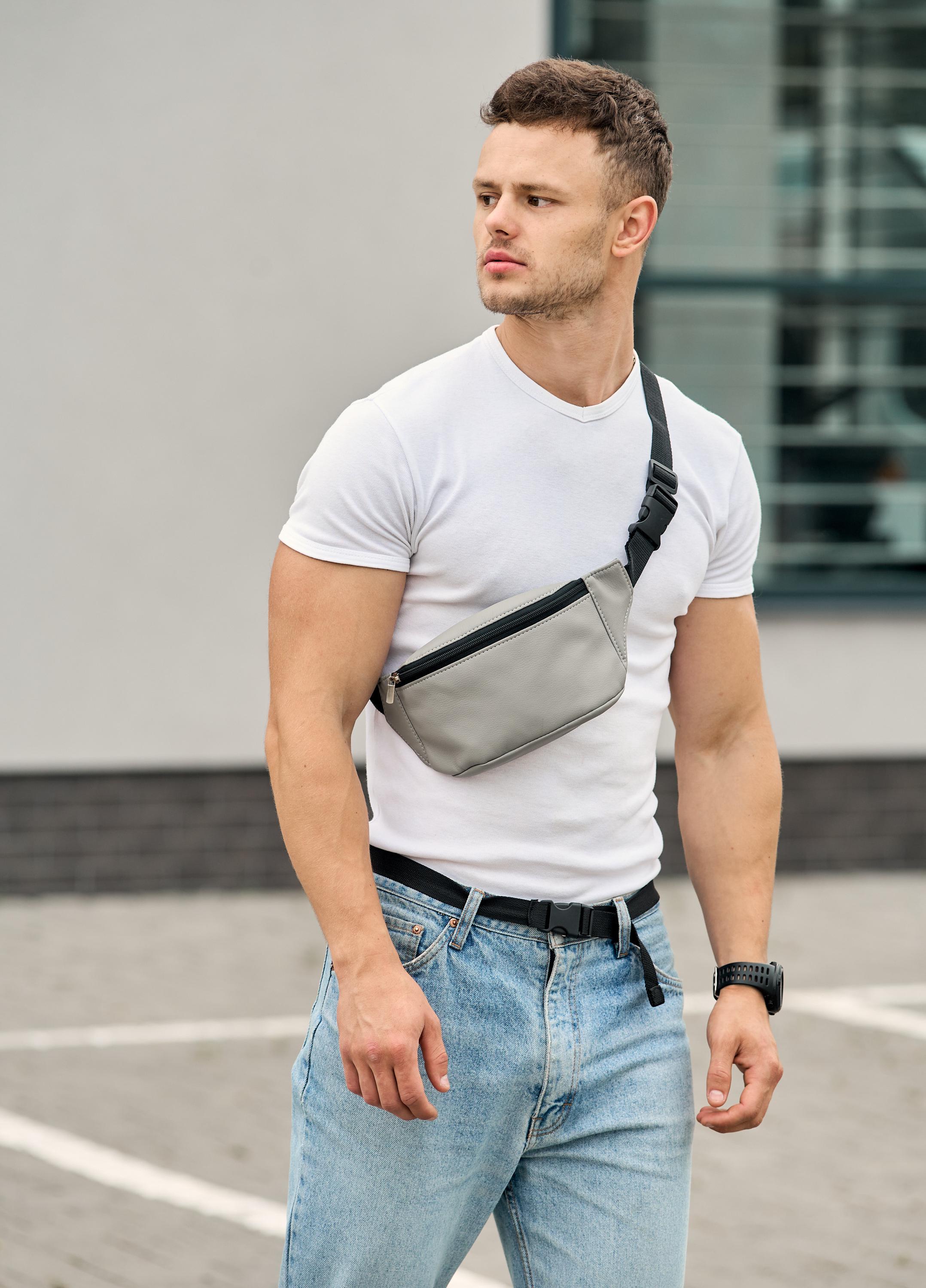 Чоловіча сумка на пояс Sambag Tirso MSH Сірий (17092)