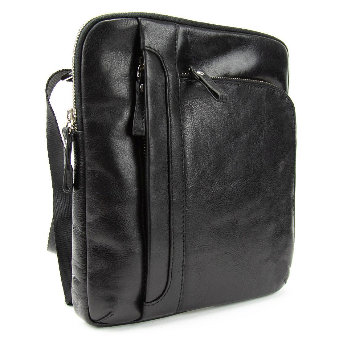 Чоловіча сумка через плече Royal Bag S-TV-4145A з натуральної шкіри Чорний (7708)