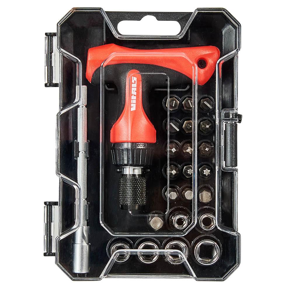 Отвертка Т-образная Vitals Master с набором насадок и головок 24 шт. (179539) - фото 5