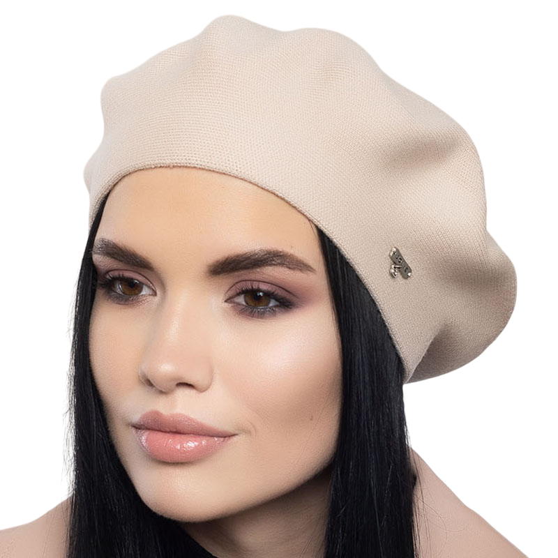 Берет женский Leks Клеопатра двойной шерстяной Светло-бежевый (129040)