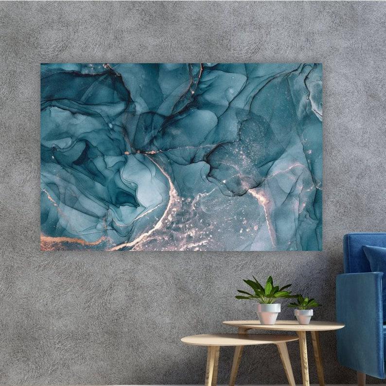 Картина на холсте KIL Art Синий мрамор 81x54 см (169)
