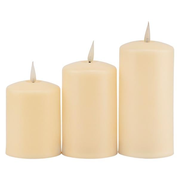 Свечи светодиодные 02 3 шт. 10/12,5/15 см Айвори (10636)