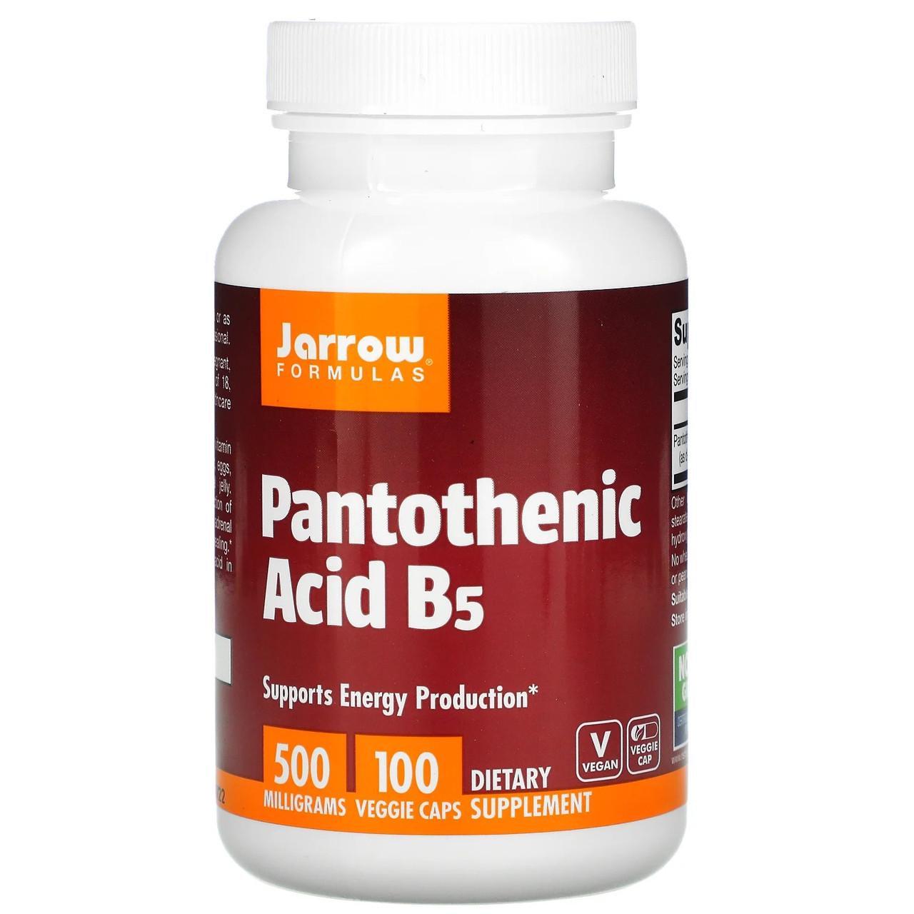 Пантотенова кислота Jarrow Formulas Pantothenic Acid 500 мг 100 вегетаріанських капс.