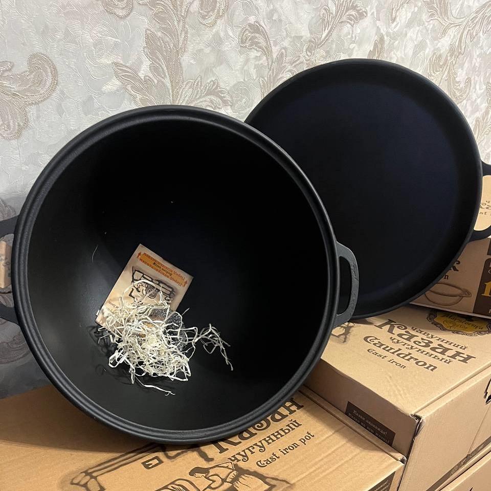 Котел чугунный туристический с крышкой-сковородом/плоским дном на открытом огне 18 л (2596433975) - фото 2 Котел чугунный туристический с крышкой-сковородом/плоским дном на открытом огне 18 л (2596433975) - фото 2