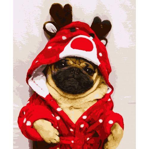 Картина за номерами Мопсик 50х40 см Картина за номерами Мопсик 50х40 см