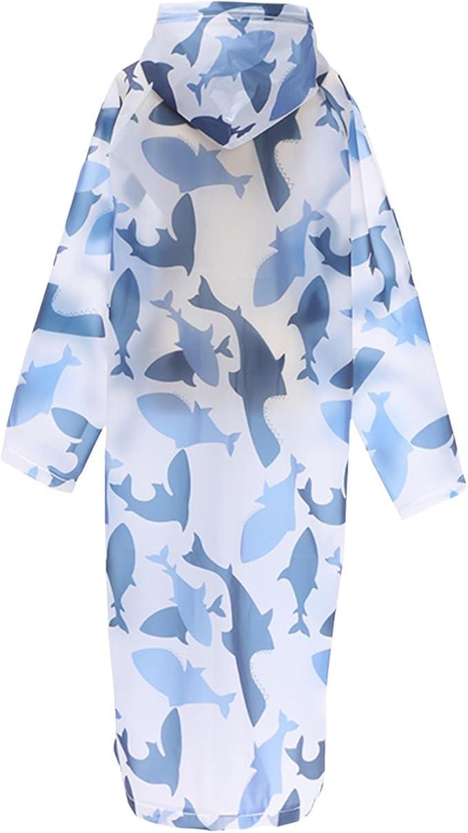 Дощовик-плащ багаторазовий Акули на кнопках з капюшоном універсальний Синій (CH-862Q) - фото 3 Дощовик-плащ багаторазовий Акули на кнопках з капюшоном універсальний Синій (CH-862Q) - фото 3