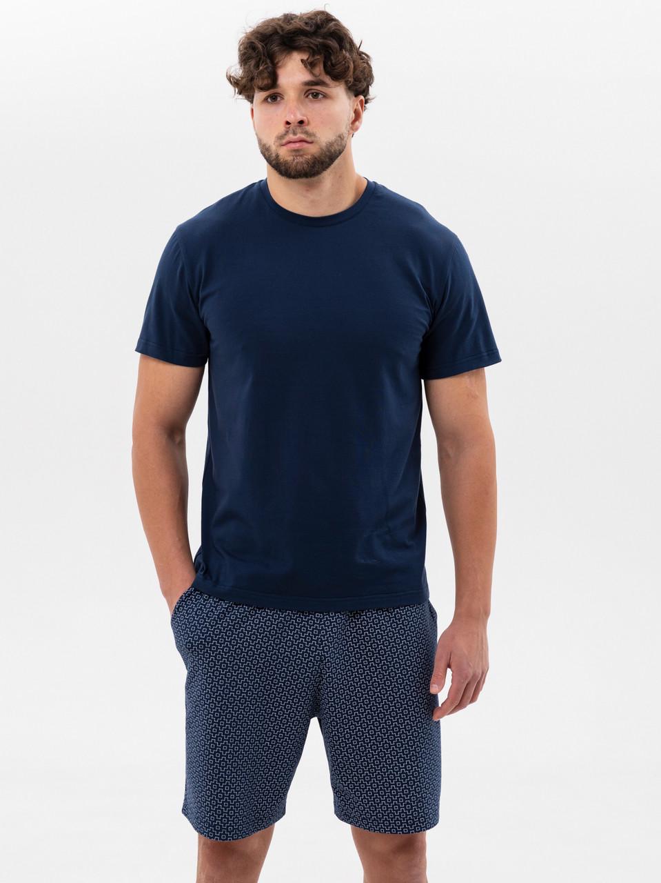 Пижама мужская хлопковая Libertine футболка/семейные трусы-шорты с принтом XXL Темно-синий (1211/16614)