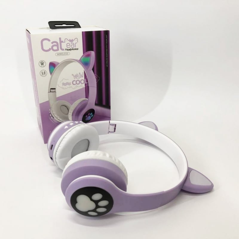 Наушники беспроводные Cat VZV 23M со светящимися кошачьими ушками Purple (tf4346) - фото 5