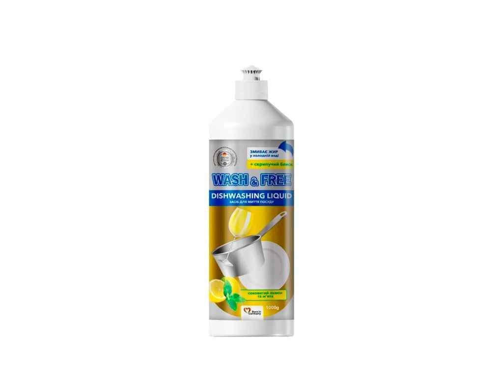 Средство для мытья посуды WASH&FREE 1 л Лимон и мята (804033)