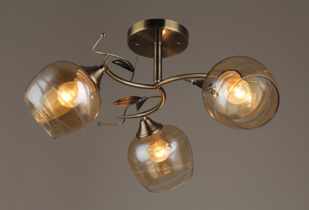 Люстра Svlight потолочная трехламповая 3357-3 бронза (1690410180)