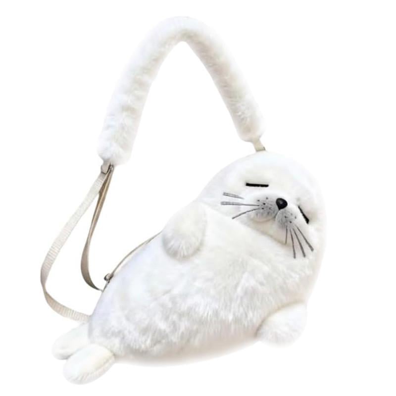 Сумка-игрушка детская плюшевая Lesko 52626 Тюлень меховая White (38310150) Сумка-игрушка детская плюшевая Lesko 52626 Тюлень меховая White (38310150)