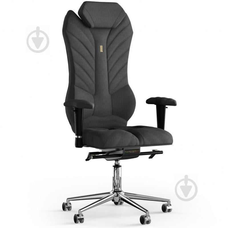 Кресло KULIK SYSTEM MONARCH Ткань с подголовником со строчкой Черный (2-901-WS-MC-0507)