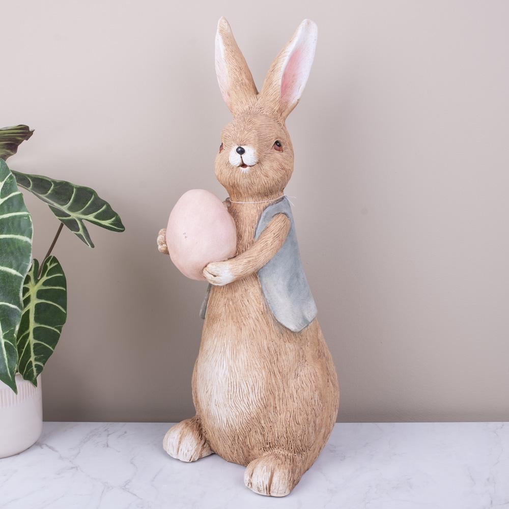 Статуэтка керамическая зайчик и пасхальное яйцо 50 см (LI002677)