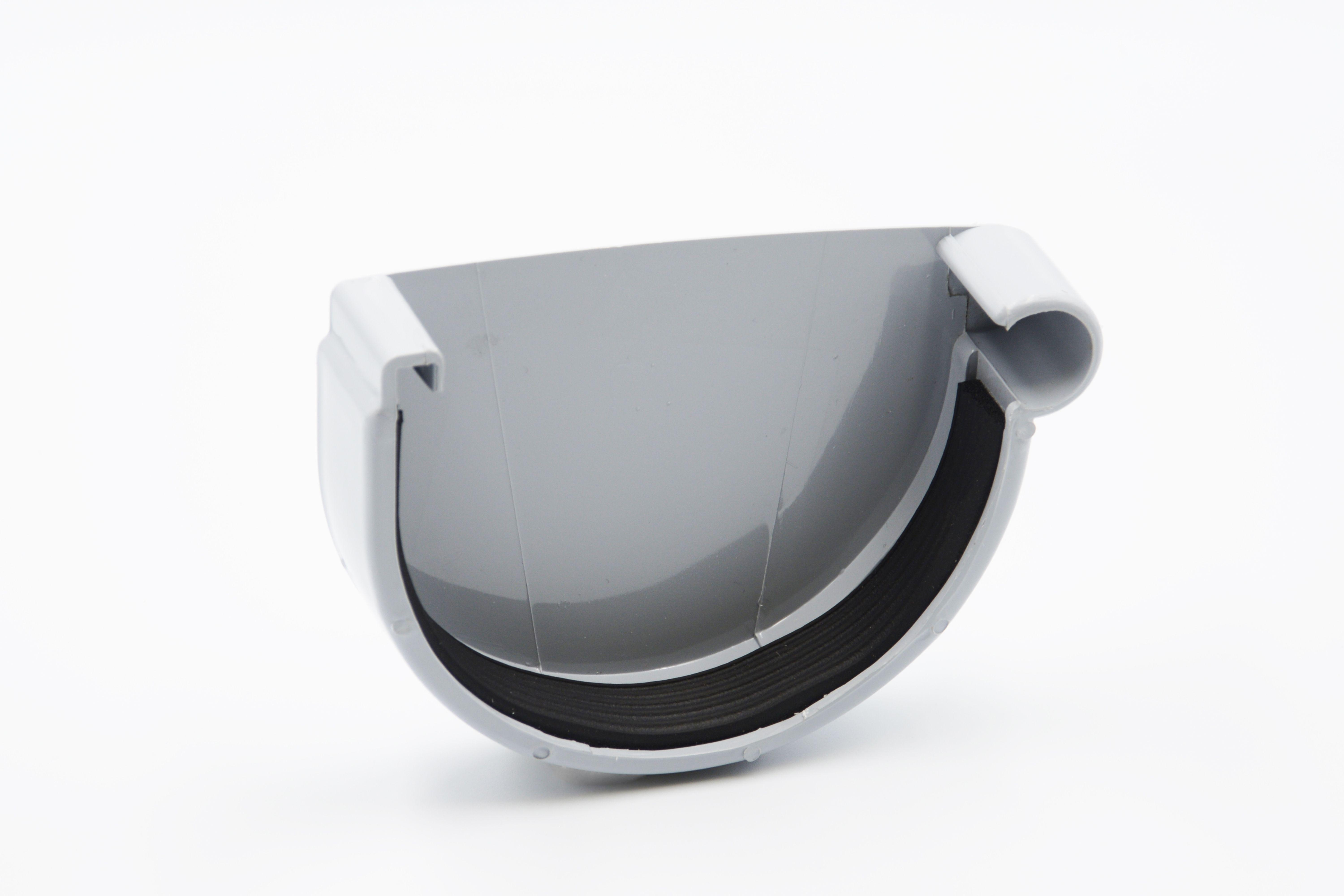 Заглушка ринви RAINWAY D 90 мм права Сірий RAL 7040 (10.090.06.005.RW) - фото 1