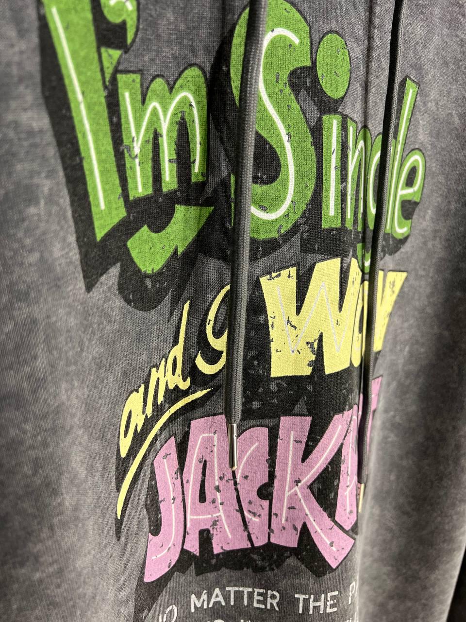 Худі жіночий A-N 25040 подовжений з капюшоном варений тай дай OS Графітовий (3434) - фото 3 Худі жіночий A-N 25040 подовжений з капюшоном варений тай дай OS Графітовий (3434) - фото 3