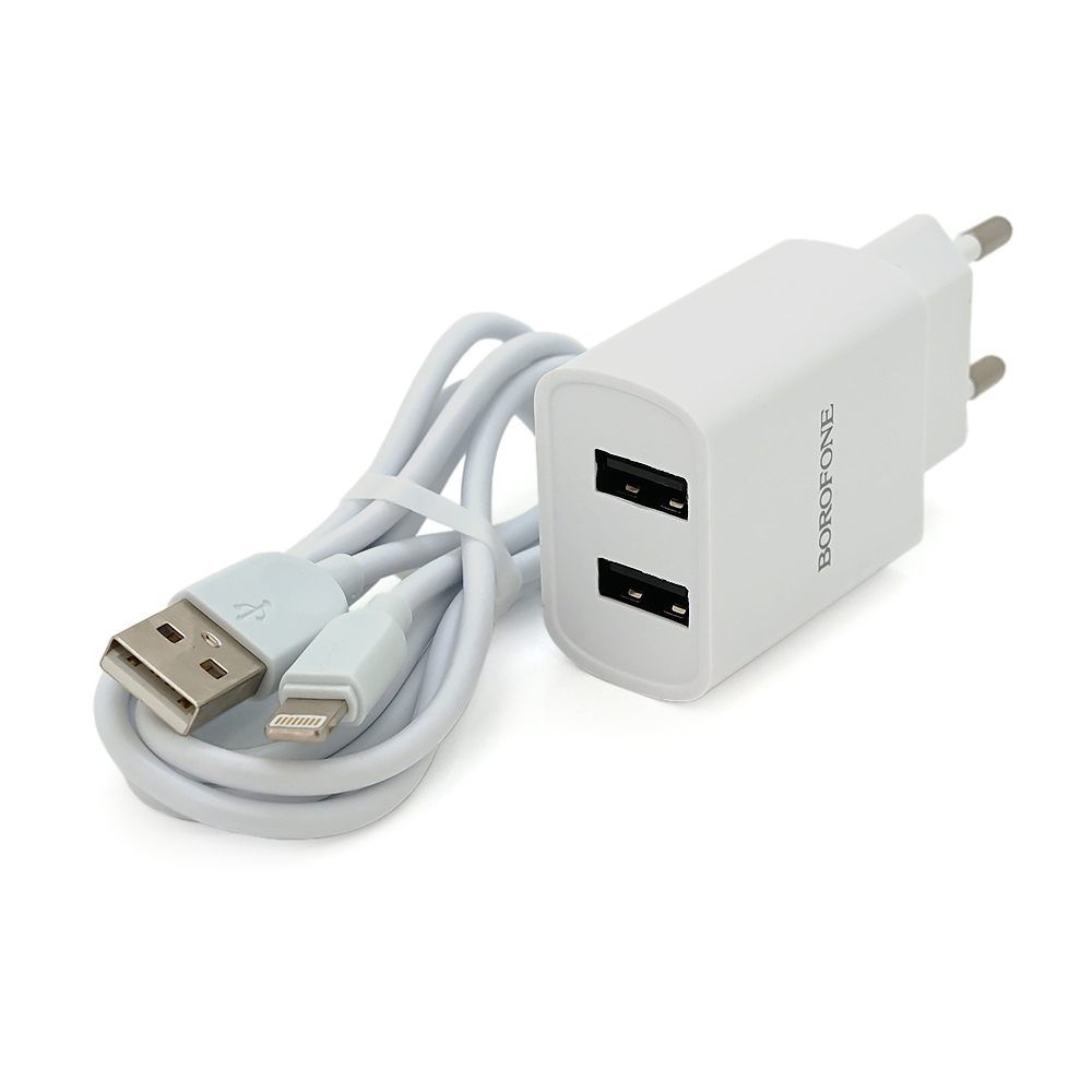 Набір зарядних пристроїв Borofone BA53A USB Lightning 2,1A 1 м (26612402)