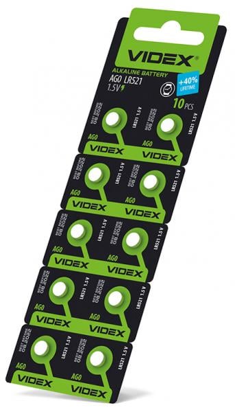 Батарейка годинникова Videx 10 шт. AG 0/LR521
