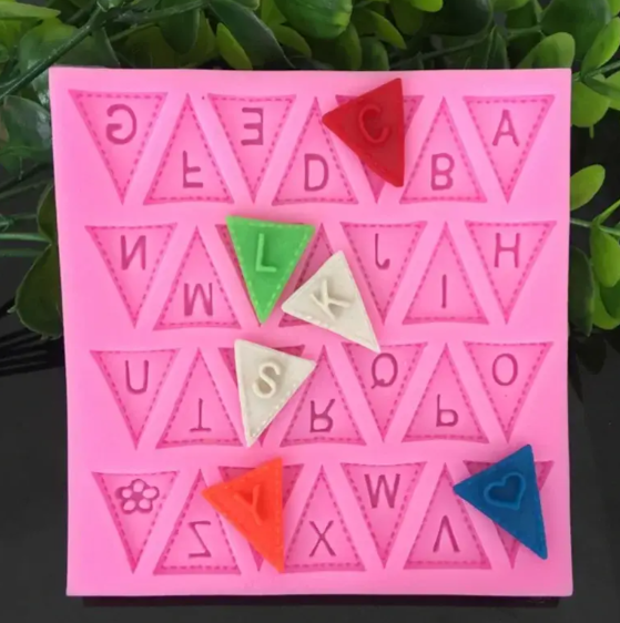 Молд силиконовый Английский алфавит 100x104 мм Розовый (40703)