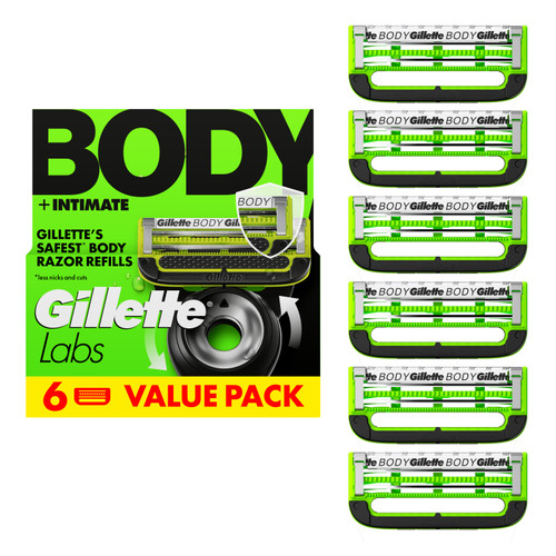Сменные картриджи для бритья GILLETTE Labs BODY Intimate 6 шт. для интимных зон и тела