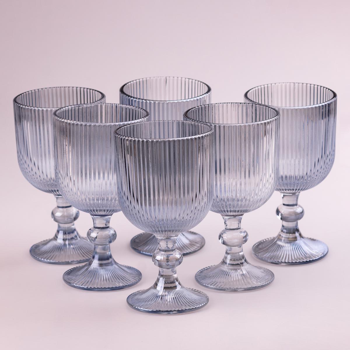 Набір келихів фігурні ребристі із товстого скла 6 шт. Rainbow (HP7114RB)