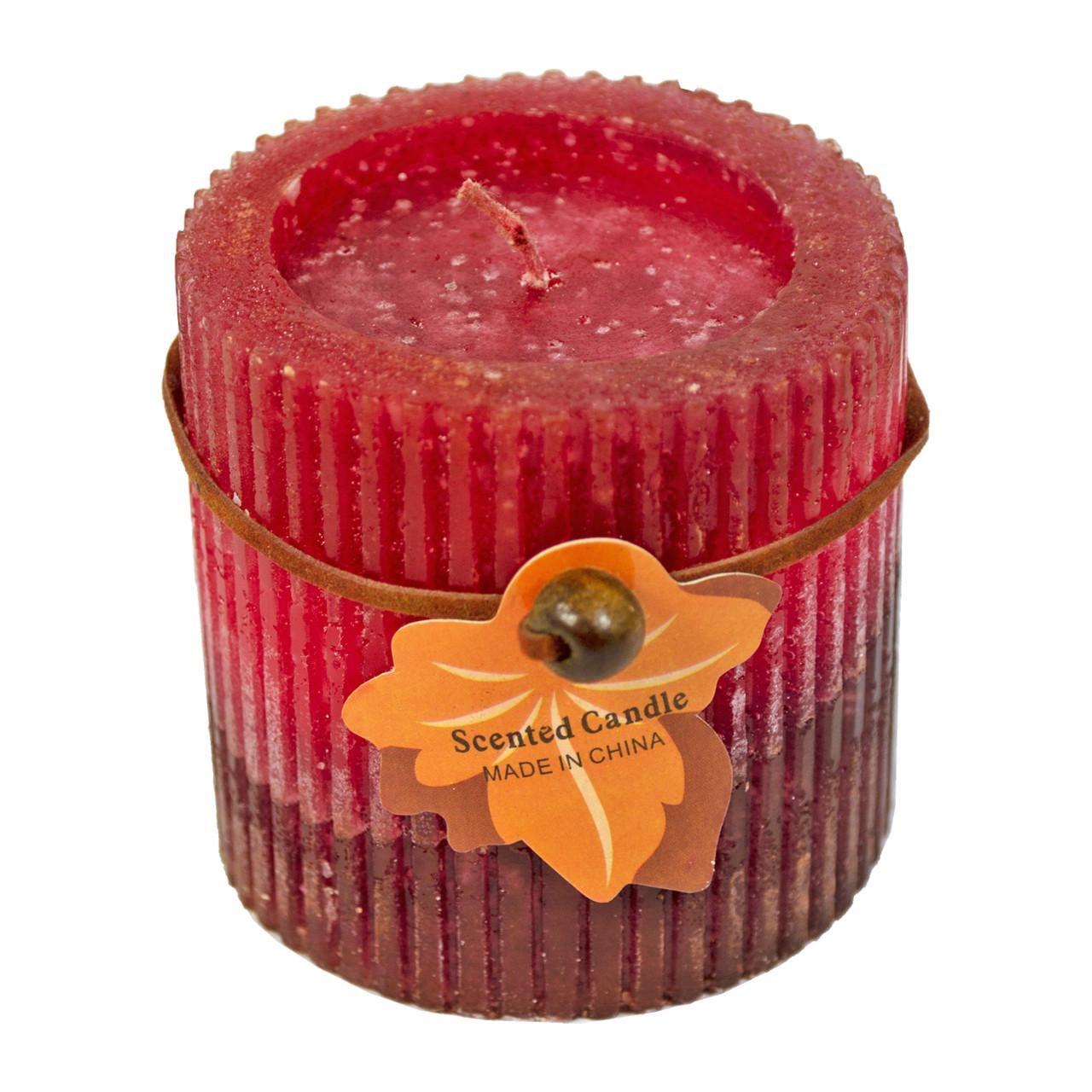 Аромасвеча пеньковая Scented Candle столбик овальная высотой 7 см Красный (7G-F-6360r)