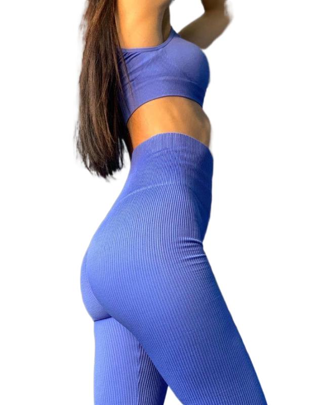 Легінси Giulia Leggings Rib Amparo Blue у рубчик з моделюючим швом ззаду S/M Синій