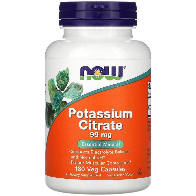 Цитрат калия NOW Foods Potassium Citrate 99 мг 180 капсул (1008185012)