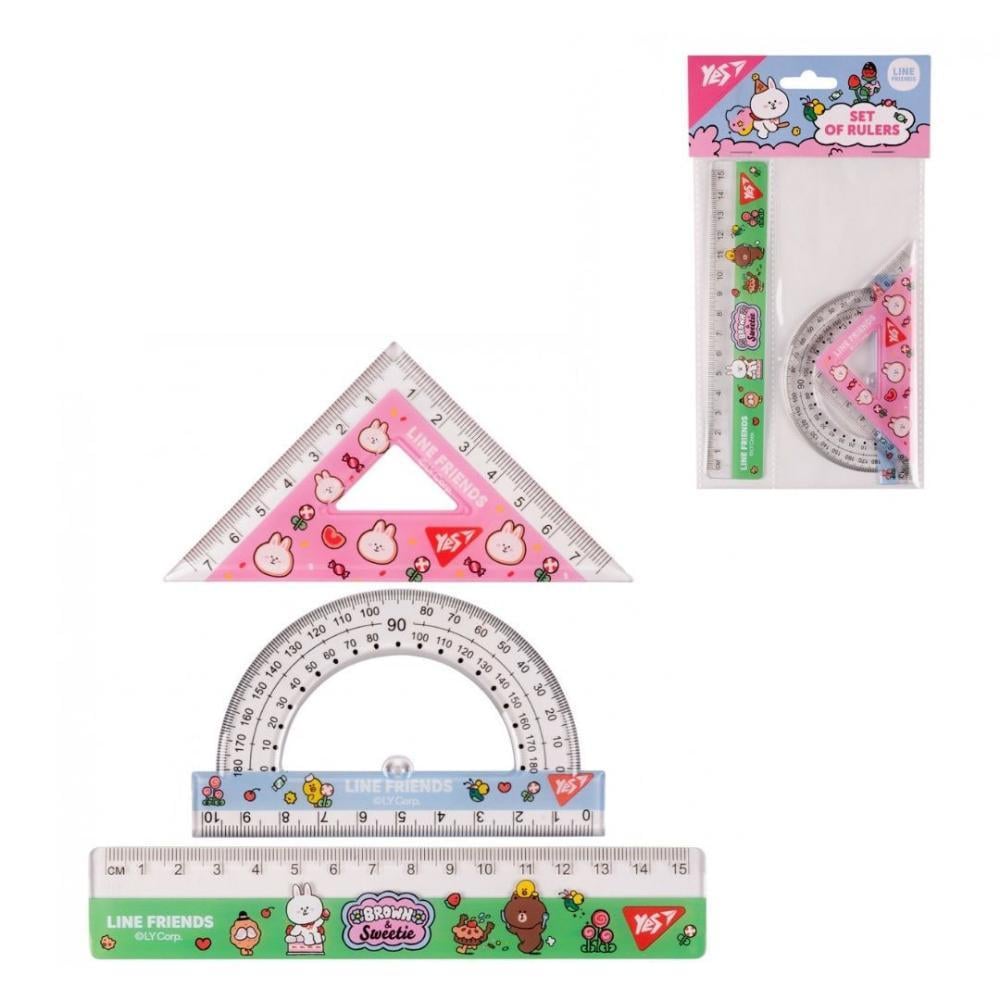 Набор линеек YES 370676 Line friends 3 пр. - фото 2 Набор линеек YES 370676 Line friends 3 пр. - фото 2