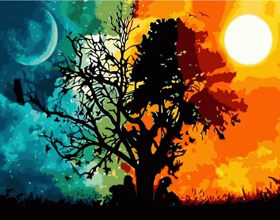 Картина за номерами Strateg День і ніч 40x50 см (VA-1854) Картина за номерами Strateg День і ніч 40x50 см (VA-1854)