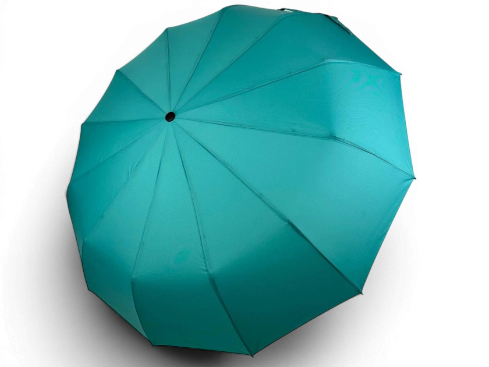 Женский зонт однотонный полностью автоматический Toprain F512 Turquoise 12 спиц
