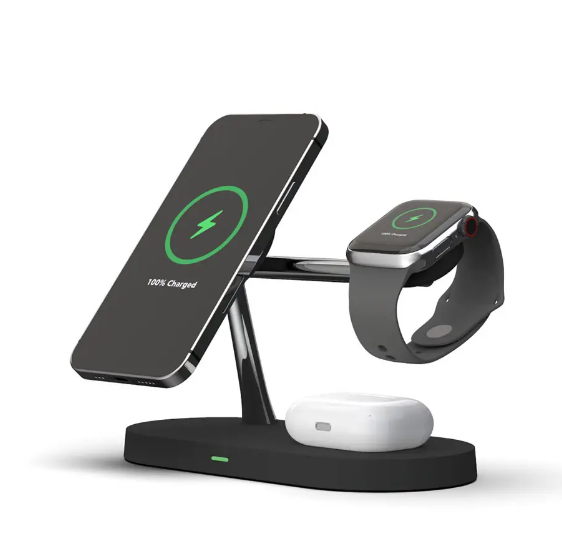 Док-станція T268 3в1 для iPhone 12/13 AirPods iWatch 15 Вт Qi certificated Чорний (22071)
